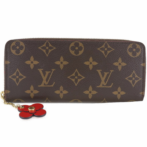 LOUIS VUITTON Louis Vuitton Portefeuille Clemence Flower Charm M62940 Monogra...